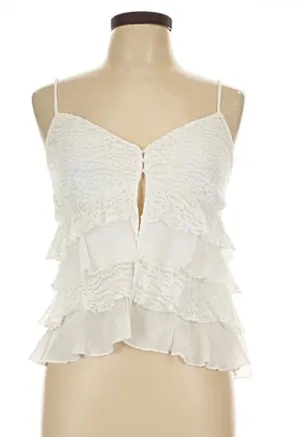 White ruffle top thumbnail 1