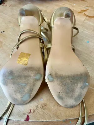 Gold Lace-Up High Heel Sandals for Women thumbnail 3