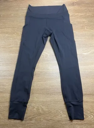 Lululemon Wunder Under Leggings Women's Est 6 Black Rib Pocket High Rise 25" thumbnail 1