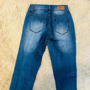 Lucky Blessed Jeans Leopard Print Mid Rise Straight Blue Women Size 6 #4 thumbnail 3