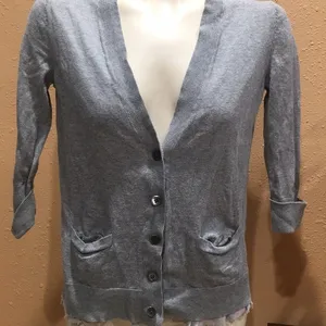 Gap gray button up cardigan thumbnail 2