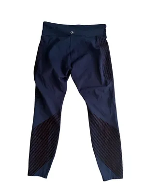GAP Fit Sculpt Compression Navy Ribbed 7/8 Leggings Size Large thumbnail 5