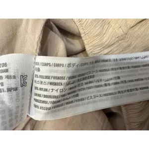 Abercrombie & Fitch Tan Crinkle Textured Wide Leg Drawstring Pants Small thumbnail 4