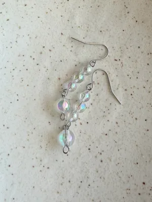 Handmade fairy cute Kawaii y2k dangle earrings 🍃🤍 thumbnail 4
