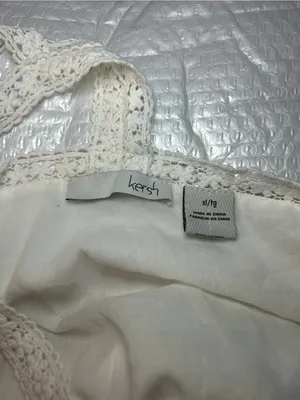 Kersh White Crochet-Trim Mini Dress NWT Size XL thumbnail 7