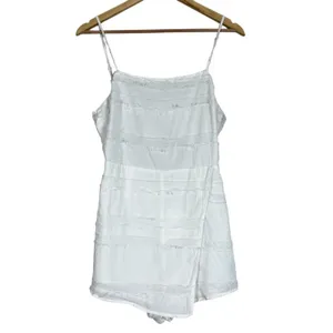 NWT Stolen Hearts Fringe Wrap Romper White Boho Summer Cutout Size M thumbnail 3