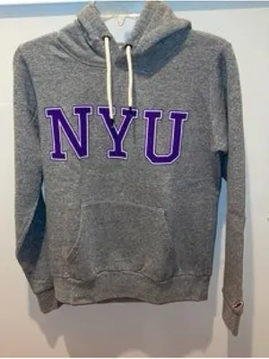 League Gray Hoodie Sweater with Purple NYU Lettering thumbnail 1