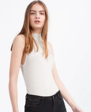 ✨ NWOT✨Zara ribbed sleeveless mock neck top✨ thumbnail 1