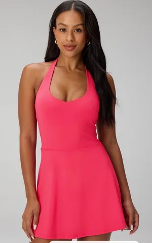 Fabletics Active Dress Womens 2X Pink Halter Neck Built-in Shorts DS2500538 thumbnail 1