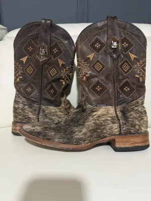 Rock’em Cowhide Cowboy Boots Men’s Size 8 Brown thumbnail 7
