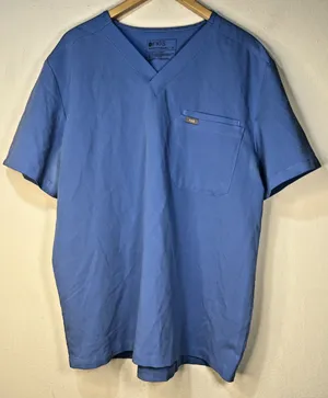 Figs Scrub 3 pocket Top Adult Extra Large Short Sleeve Blue V-Neck FM1500 thumbnail 1