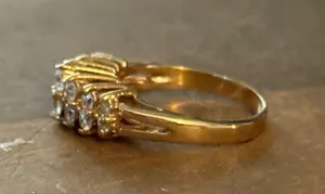Vintage SETA gold tone simulated diamond ring Size 8 thumbnail 8