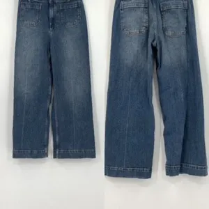 Pilcro Blue Denim The Skipper Straight Cropped Jeans Size 26 thumbnail 3