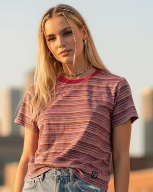 Gap Multicolor Striped Baby Tee Y2K 90s Crop Top Women's XS thumbnail 1