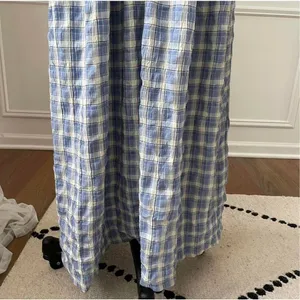 Vintage 80s 90s Barbara Lesser Maxi Dress Cottagecore Thermal Seersucker Cabinco thumbnail 5