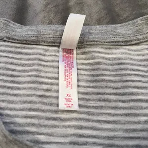 Gray Striped T-Shirt with Pink Embroidery thumbnail 4