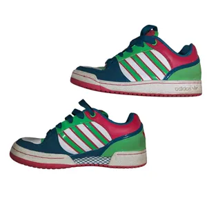 Adidas Forum Low Sneakers Women Size 7 Teal Pink Green‎ White Athletic Shoes thumbnail 4
