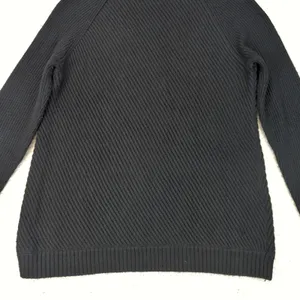 Talbots Womens L Black Sweater Ribbed Knit‎ Asymmetric Zip Funnel Neck Pullover thumbnail 6