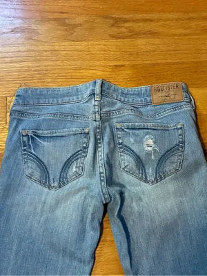 Hollister Distressed Light Wash Denim Jeans Blue Women's 0S 24x29 thumbnail 7