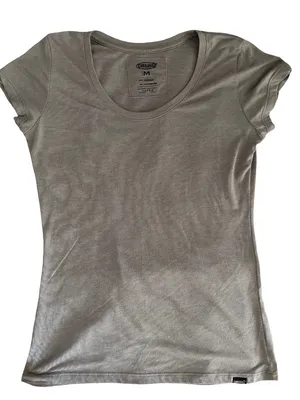 Cariloha Scoop Neck Short Sleeve Tee in Light Gray thumbnail 1