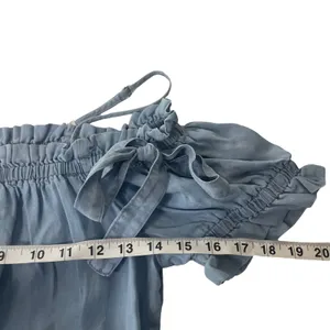 Iris Women's Size‎ Large Cottage Coquette Top Smocked Milk Maid Chambray thumbnail 6