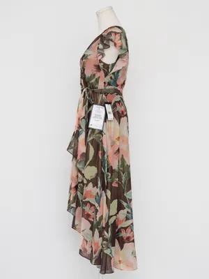 Adrianna Papell - Floral High-Low Midi Dress‎ thumbnail 6