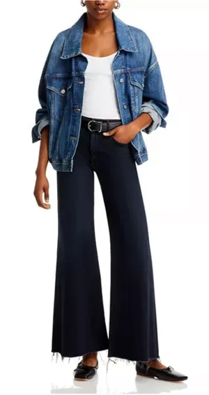 Mother The Roller Fray Jeans in Night In Venice thumbnail 1