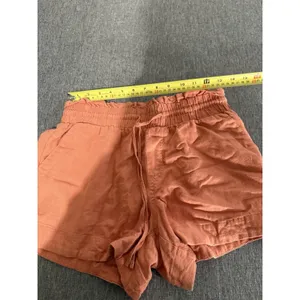 women's A New Day Orange linen blend shorts size small 3" inseam elastic waist thumbnail 8