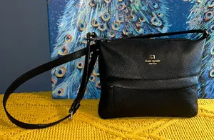 Kate Spade Black Pebbled Leather Crossbody Bag thumbnail 1