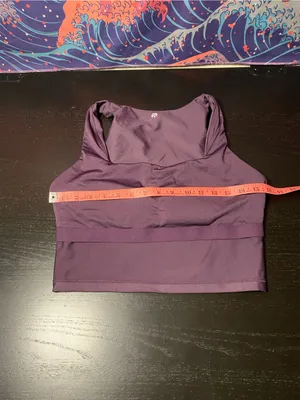 Purple Women's Crop Sports Bra Top thumbnail 2