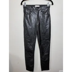 Abercrombie & Fitch Black Vegan Faux Leather Skinny High Rise‎ Pants 27 4L thumbnail 7