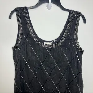 Francesca of Damon for starington‎ black beaded silk dress size 8 thumbnail 2