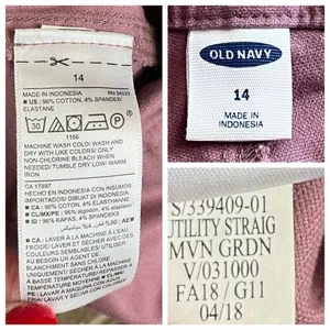 Old Navy Pants Utility Straight Leg Raw Hem Cargo Casual Pink Women’s 14 Plus thumbnail 9
