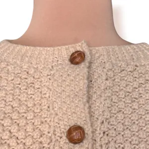 Vintage Aran Fisherman Cable Knit Cardigan Cream Wool Blend Cozy Sweater Classic thumbnail 8
