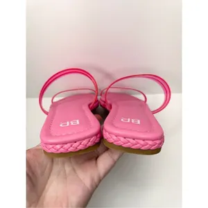 Nordstrom Jelly Strap Sandals Size 6 BP‎ Viola Barbie Pink Braided Square Toe thumbnail 7