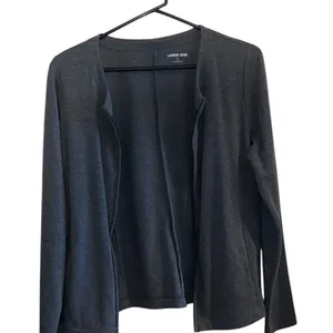 Lands End gray Cotten blend Zip Crew Cardigan loungewear basic minimalist active thumbnail 6