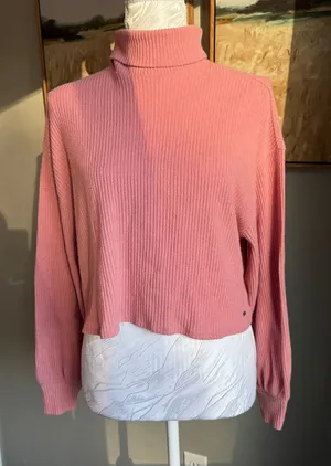 Hollister Ribbed Turtleneck Cropped Sweater Womens XS thumbnail 1
