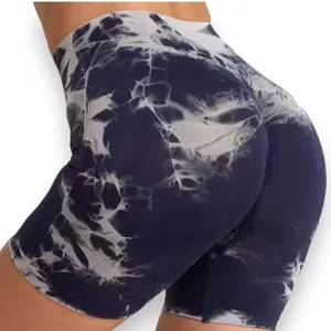 Tie Dye Seamless Scrunch Shorts Medium Black thumbnail 2