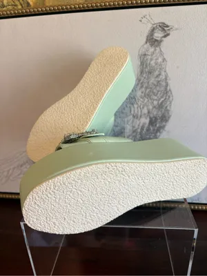 Beautiisoles Mint Green Jeweled Slide thumbnail 5