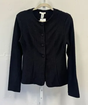 NWT H&M Black Textured Knit Button Front Jacket Cardigan Size Small‎ Classic thumbnail 1