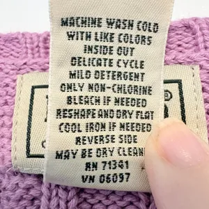 LL Bean Womens Purple Cable Knit Cotton Cardigan Sweater Medium OBUG5 thumbnail 9