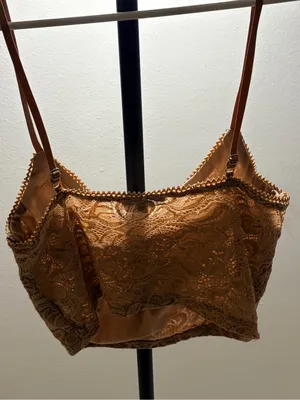 Iris Lace Cropped Cami Top - Rust thumbnail 6
