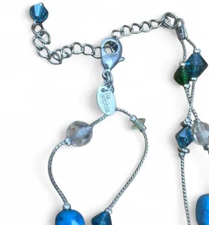 Lia Sophia Blue, Green & Clear Beaded Statement Necklace thumbnail 2