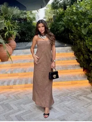 Zara NWT textured dusty pink tube Viscose & linen blend midi maxi dress thumbnail 8