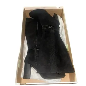 Lauren Conrad Hawthoria Tall Black Faux Suede Sheath Heeled Boots 10 EUC thumbnail 5