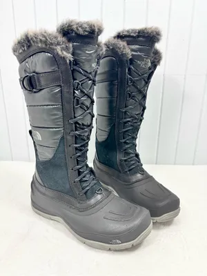 The-North-Face Womens Shellista Snow Boot Size 8.5 Waterproof Tall Lace Up Black thumbnail 1