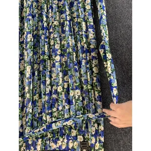 Joie By Anthropologie Maxi Skirt Belt Pull On Floral Blue Size Large NWOT thumbnail 4