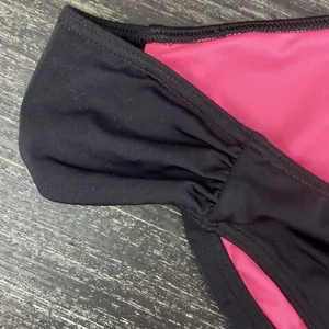 PINK Victoria’s Secret Black Shirred Bikini Swim Bathing Suit Bottoms M thumbnail 3