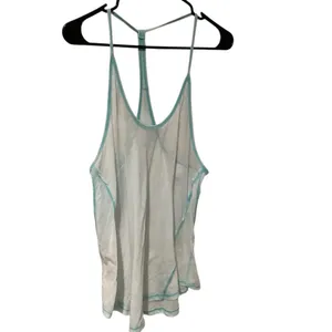 Elegant White Tank Top with Aqua Accents thumbnail 6
