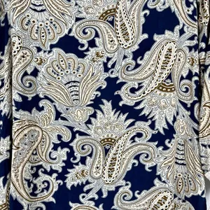 Entro Women’s Paisley Crewneck Long Sleeve Fringe Dress Small thumbnail 2